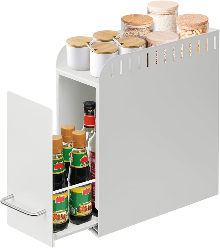Amazon｜RAIN QUEEN 隠せる調味料ラック 調味料ラック スリム キッチン