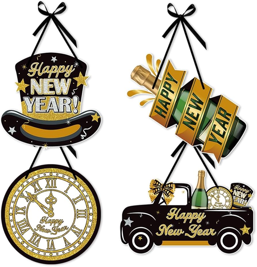 Amazon.com: Happy New Year 2026 Door Sign 2026 New Year'Eve Door