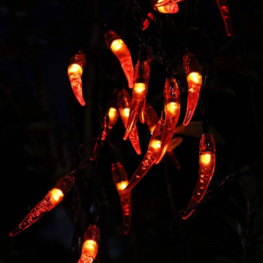 Amants01 Solar Chili String Lights,Red Chili Pepper String Lights