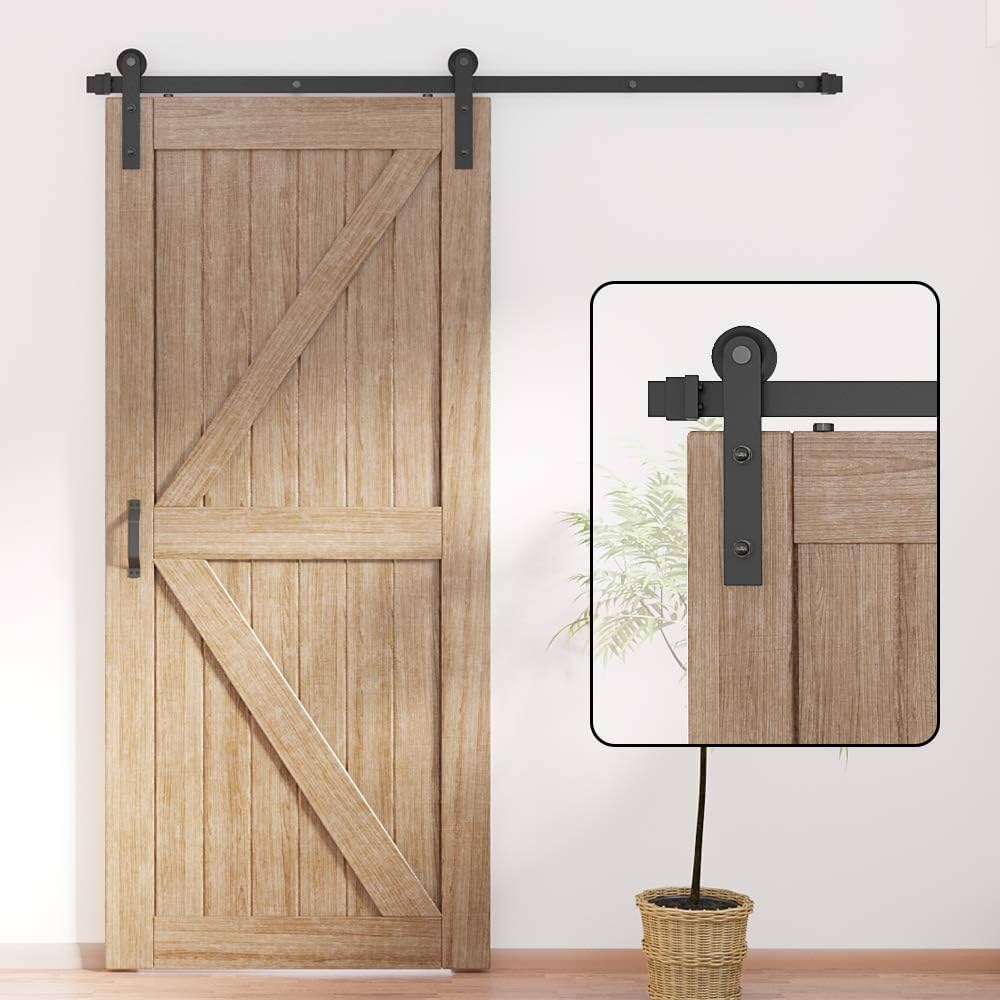 Amazon.co.jp: ZEKOO 吊り引き戸レール バーンドア金具 引き扉 4 FT