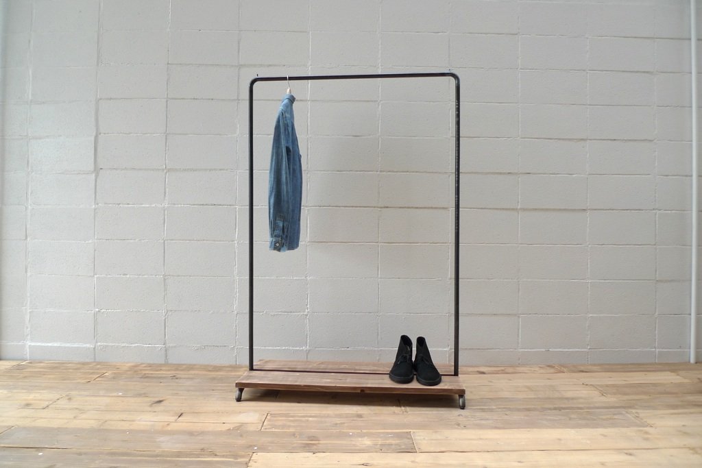 Amazon.co.jp: W STANDARD インダストリアル アイアンハンガーラック