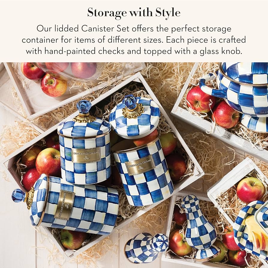 Amazon.com: MACKENZIE-CHILDS Enamel Canister Set, Small (38 oz