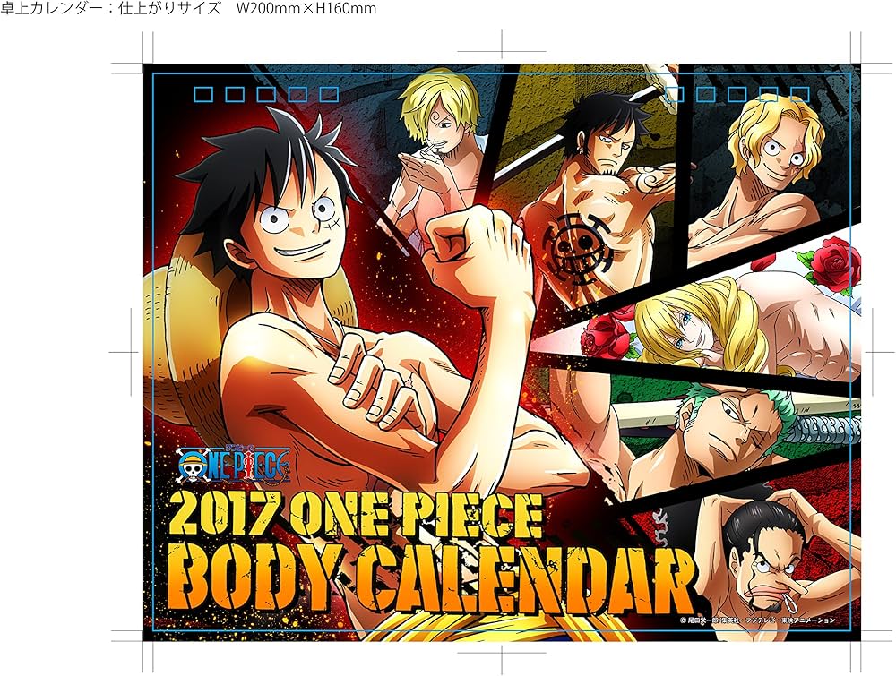 Amazon | ONE PIECE BODY CALENDAR 2017カレンダー 卓上 | カレンダー