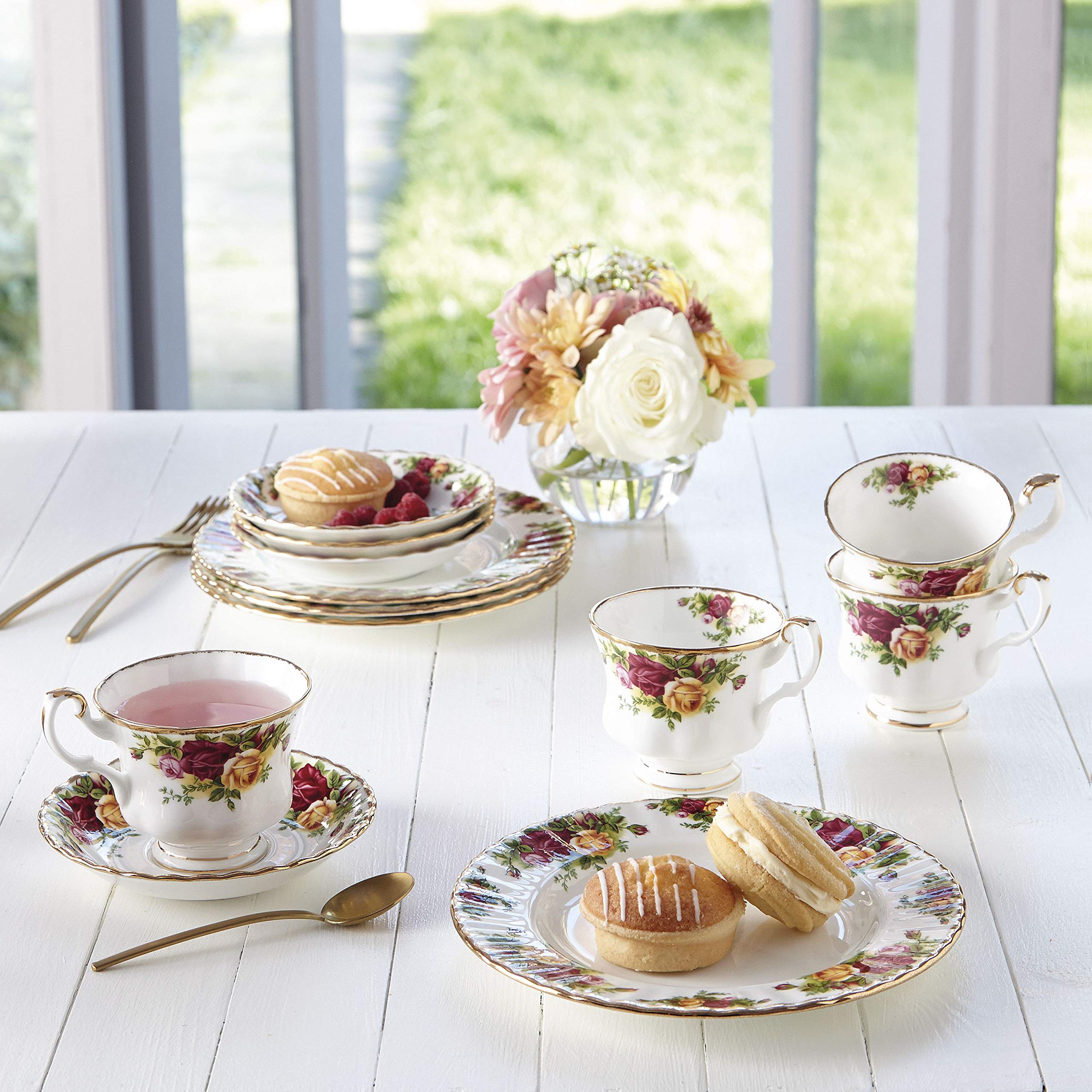 Amazon.com | Old Country Roses 3 Piece Set (Teacup, Saucer & Plate