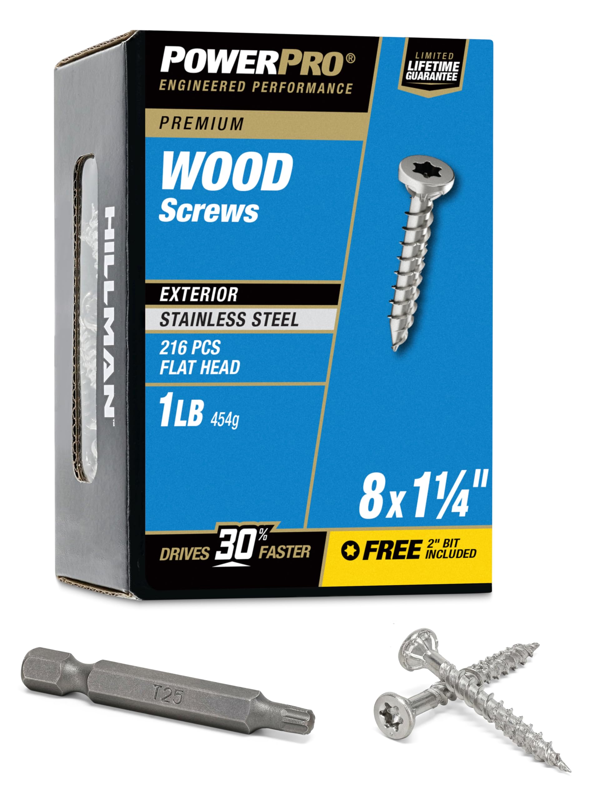 Amazon.com: Power Pro 48619 Wood Screws, #8 x 1-1/4