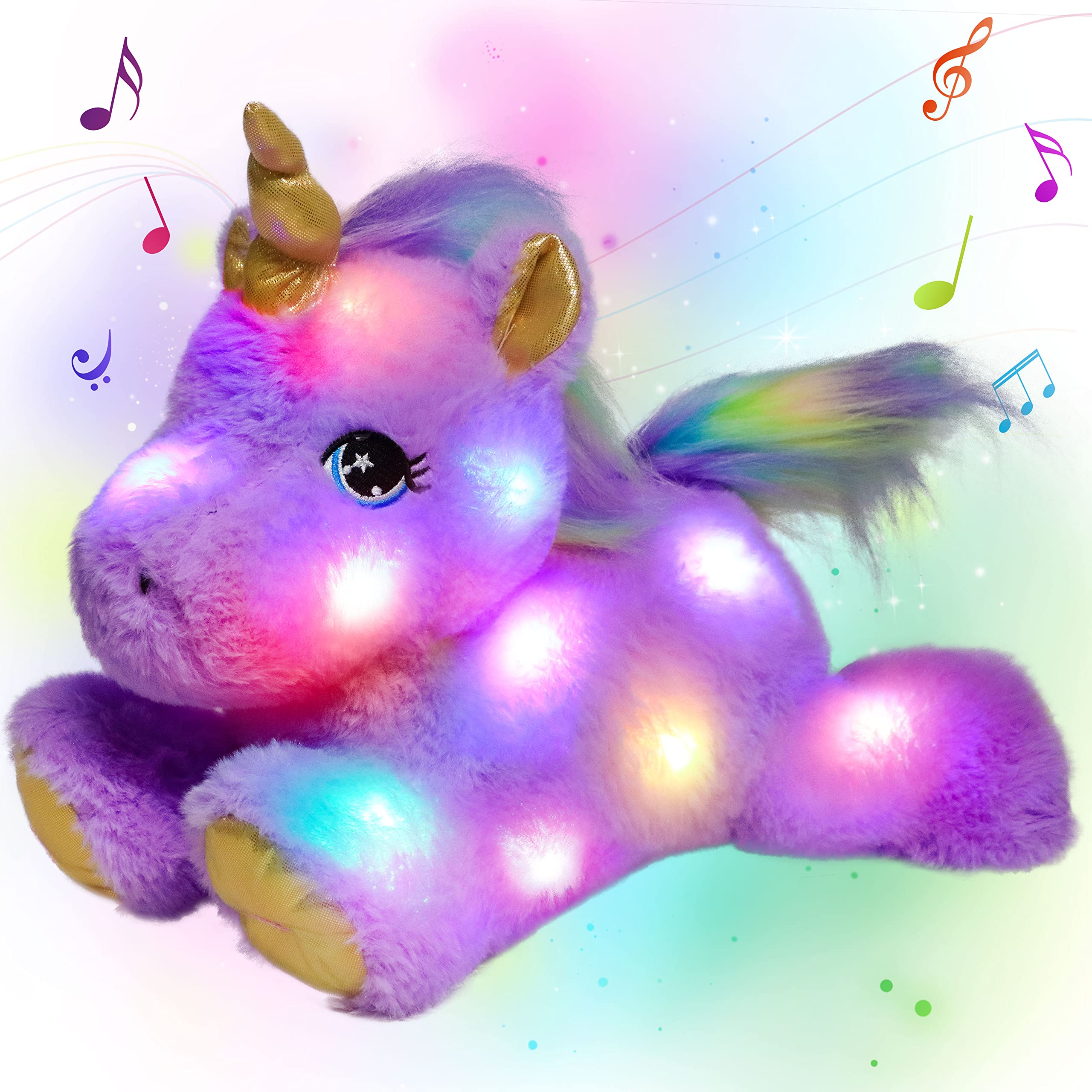 Amazon.com: Cuteoy Glowing LED Light-up Purple Unicorn Nightlight