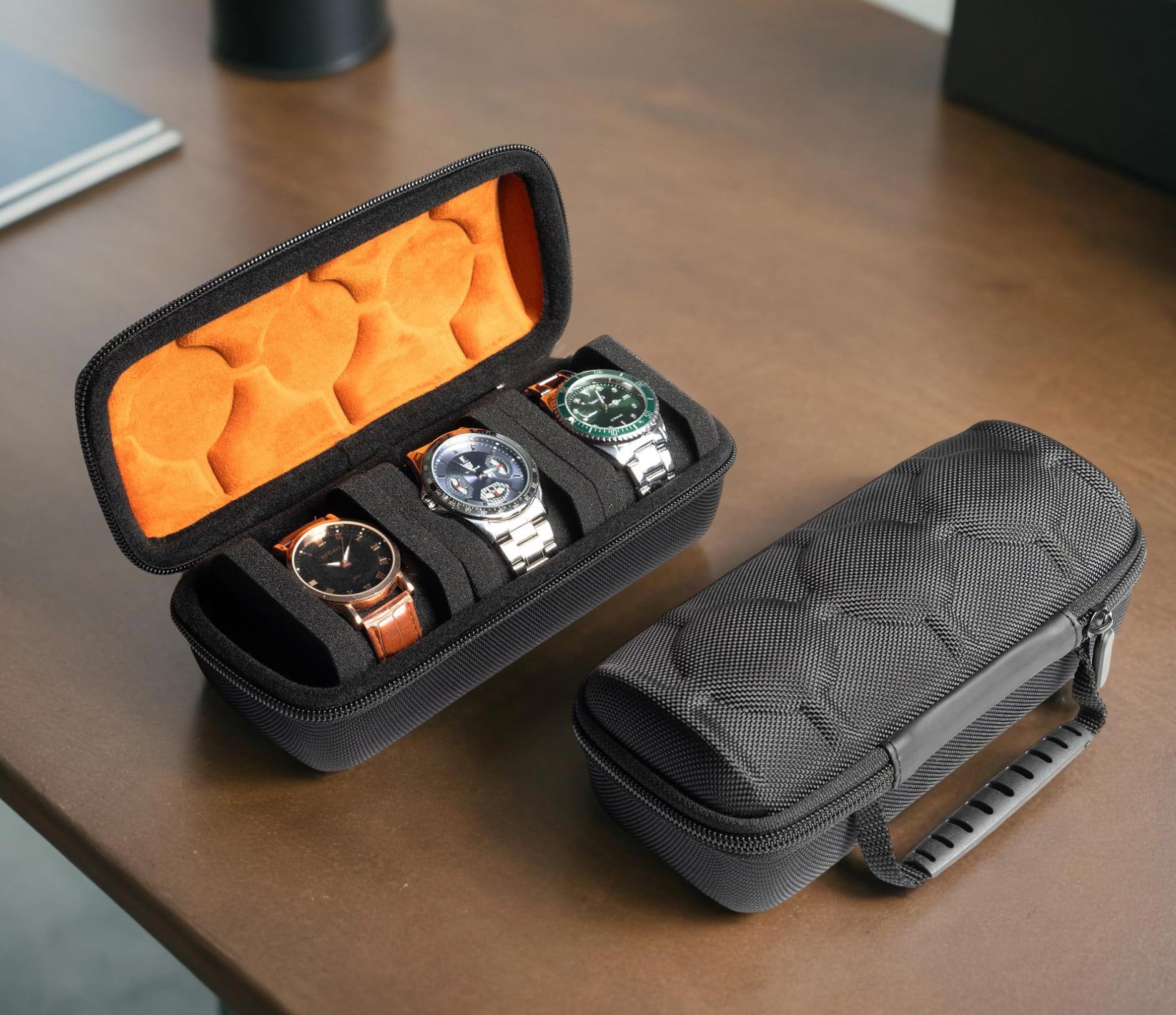 Amazon.co.jp: 3本収納腕時計ケース、腕時計収納バッグ、旅行用腕時計
