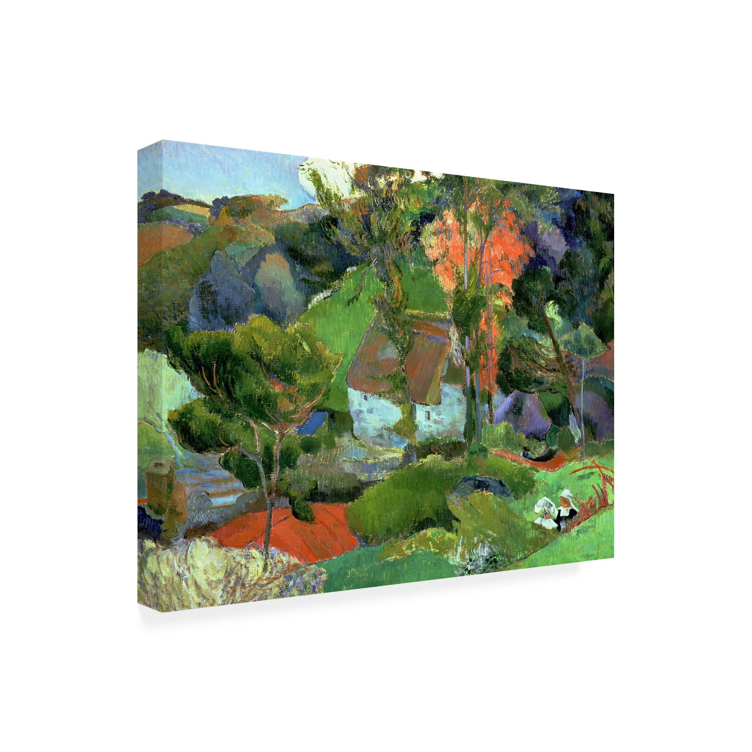 Amazon.com: Wrapped Canvas Wall Art - Paul Gauguin 'Landscape at