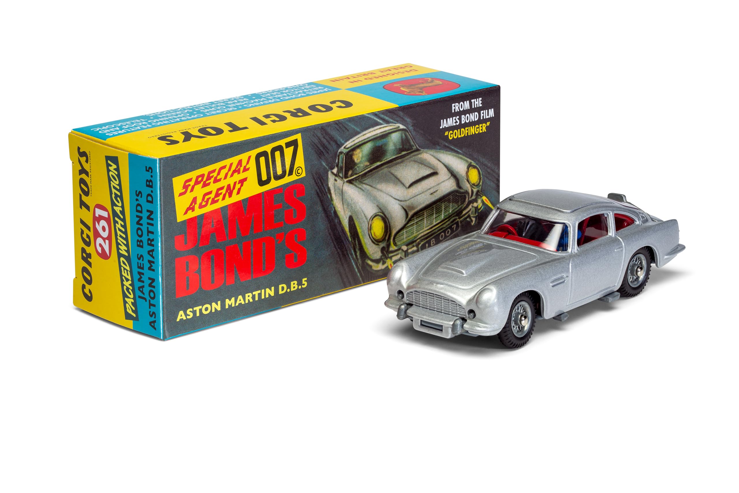 Amazon.com: Corgi RT26101S James Bond Aston Martin DB5 Silver Die