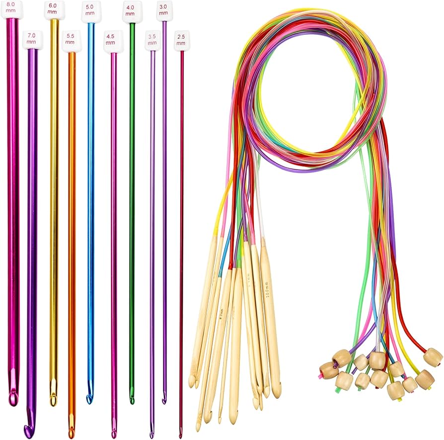 Amazon.com: 23 Pieces Tunisian Crochet Hooks Kit Including 12pcs 3