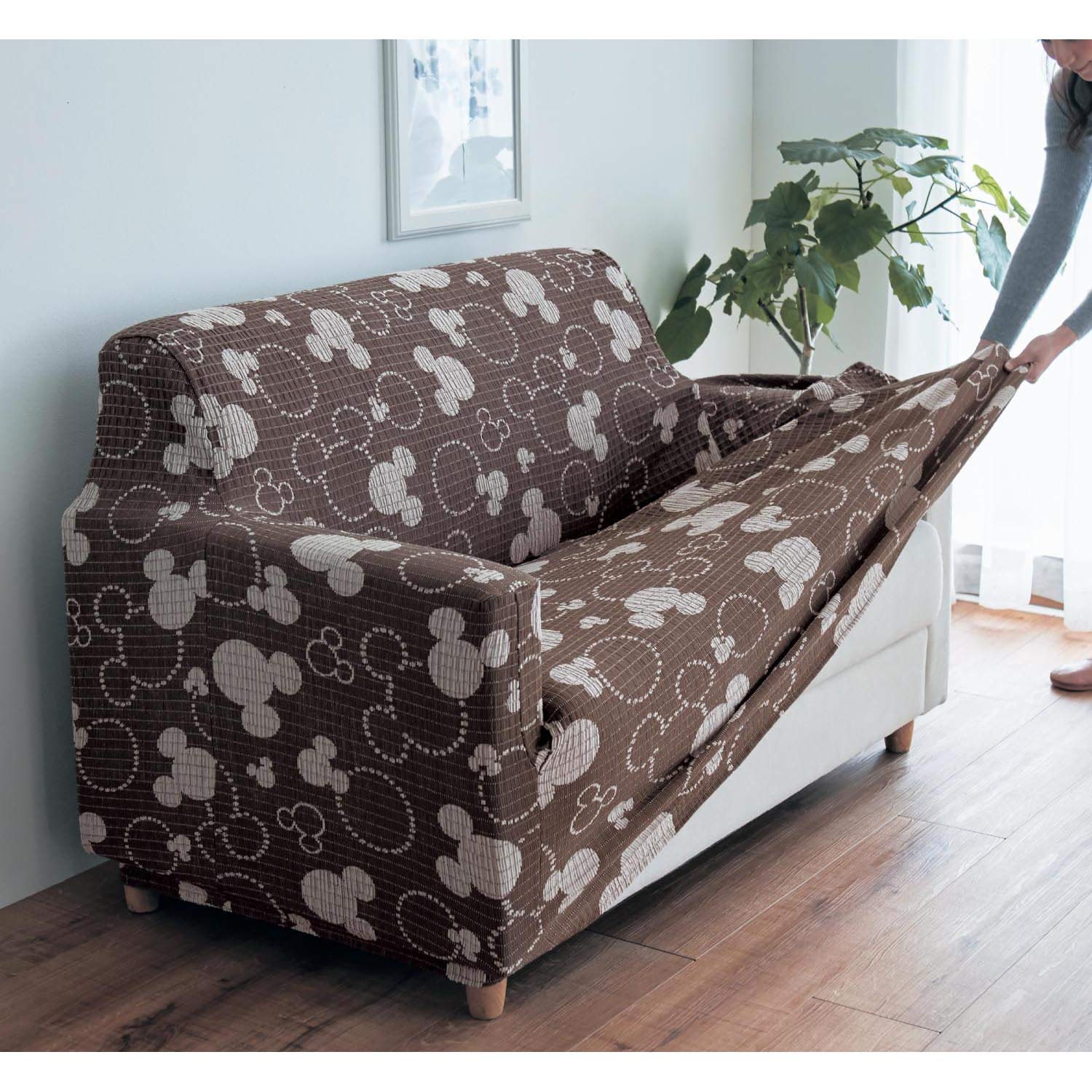 Amazon｜[ベルメゾン] ディズニー ソファーカバー 抗菌 防臭 フィット