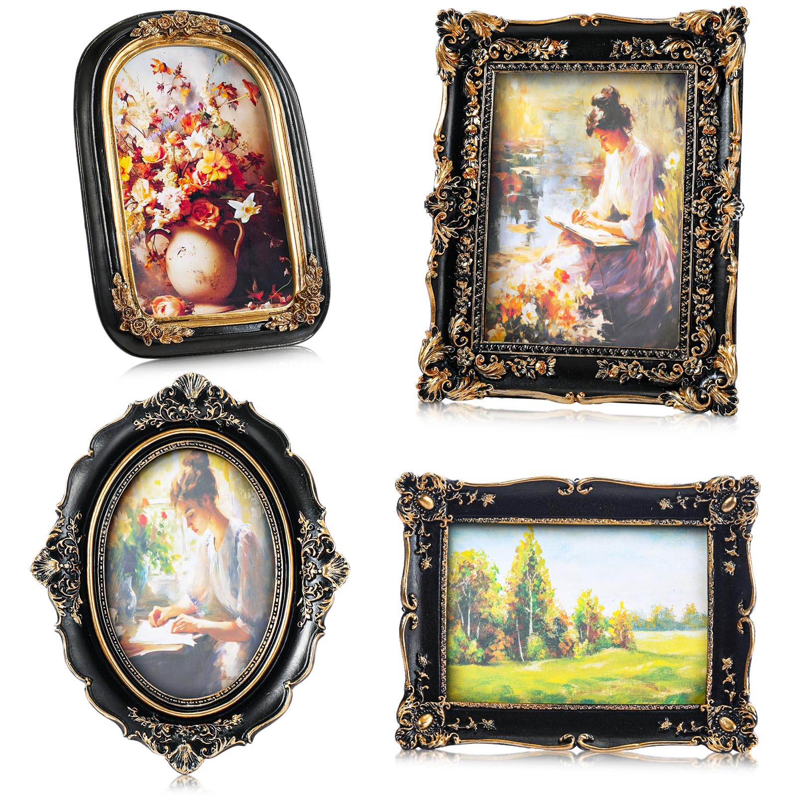 Amazon.com - Geetery 4 Pcs Black Gothic Vintage Picture Frame Set