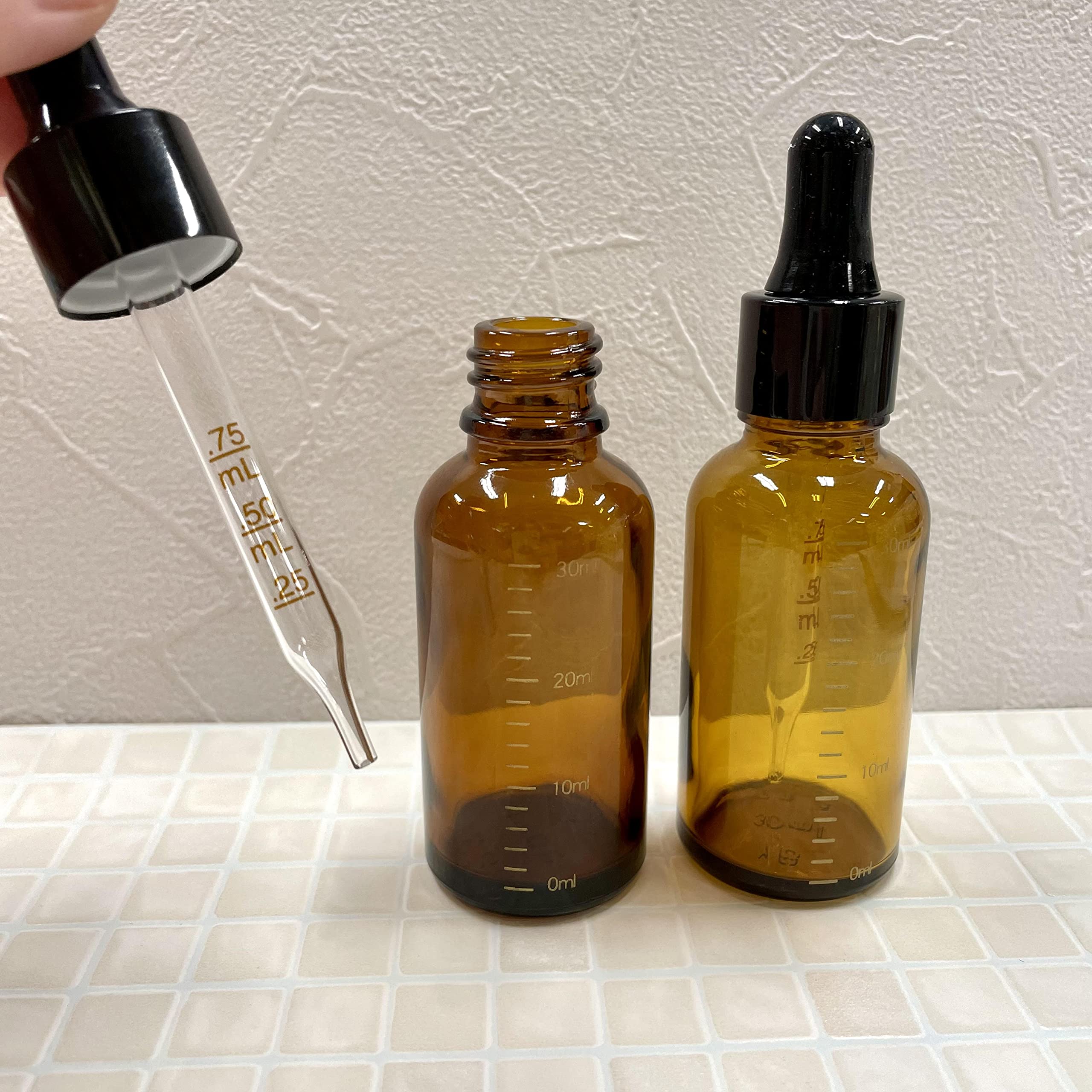Amazon.co.jp: 【目盛付き スポイト容器】30ml ガラス製 目盛り