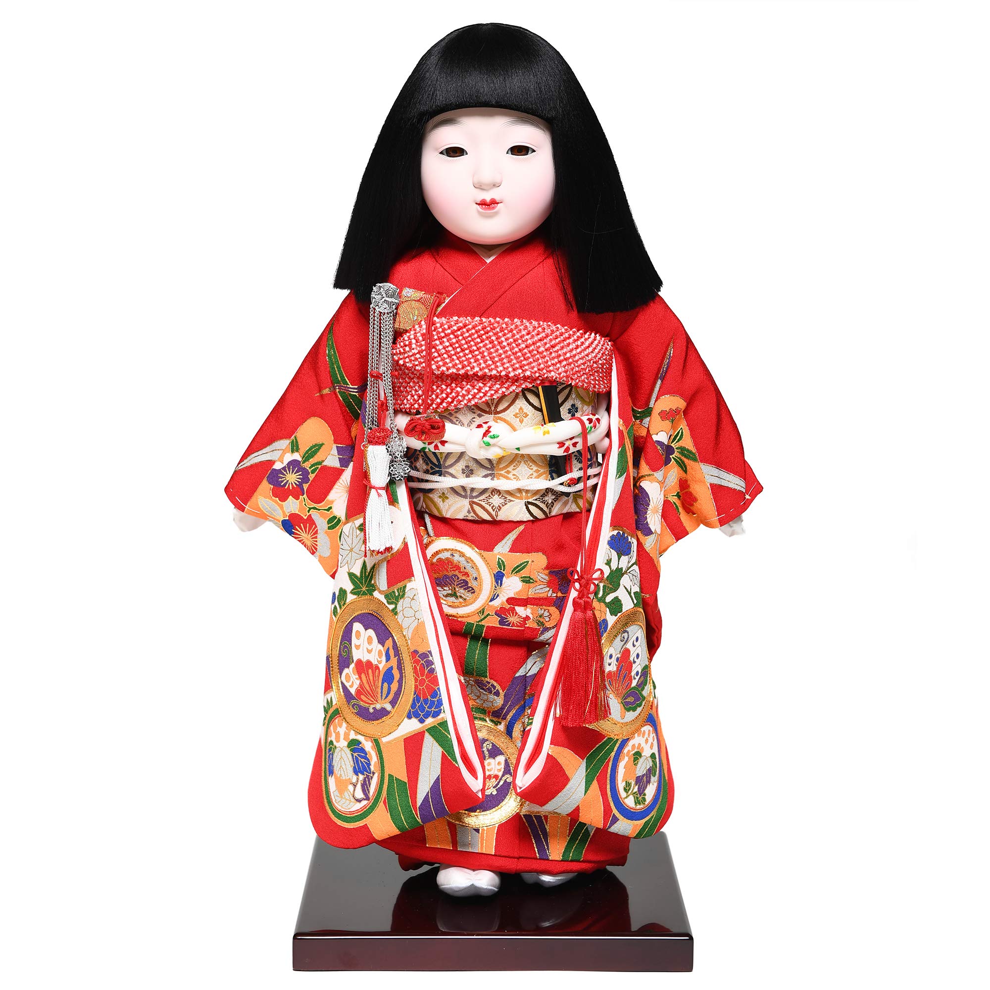 Amazon | 【着せ替市松人形】【市松人形】12号市松：正絹別染霞に紋柄