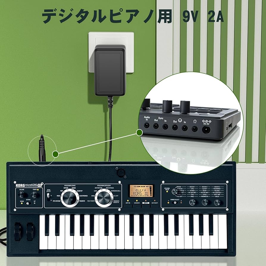 Amazon.co.jp: Punasi KORG用互換電源 ACアダプター PSE認証 9V 2A