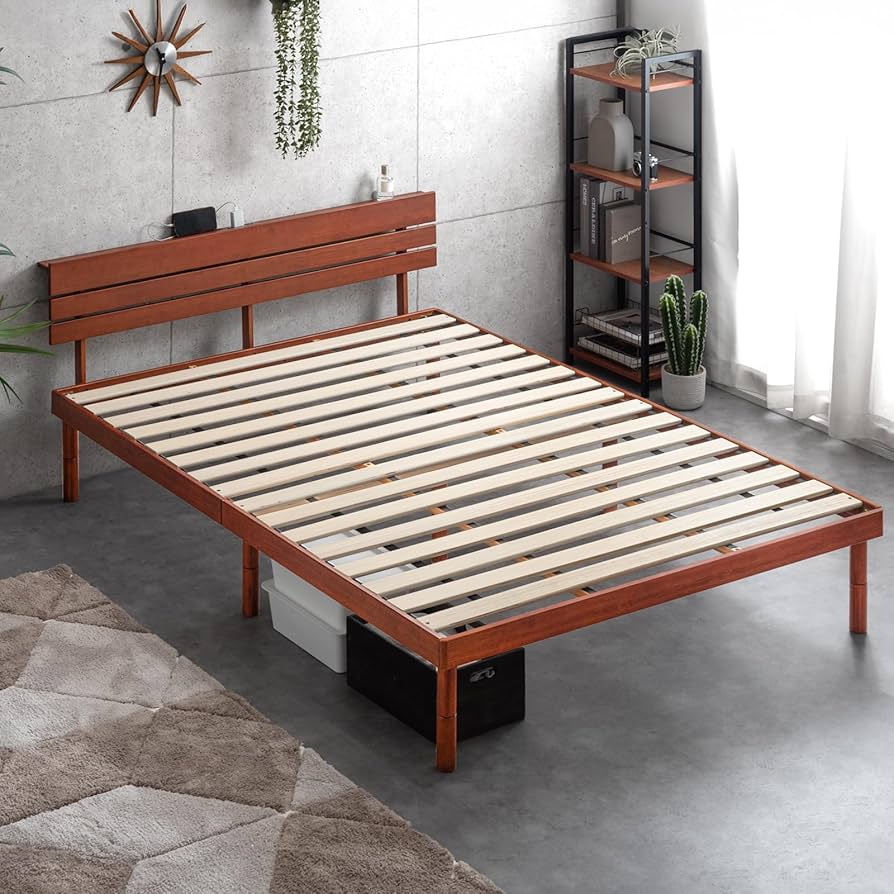 Amazon｜タンスのゲン ベッド ダブル 天然竹 すのこベッド 3段階 高さ