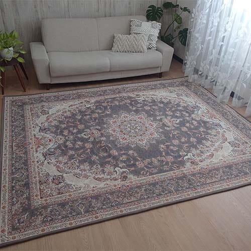 ラグ アンティーク風で格調高いゴブラン織り リエージュ（ネイビー