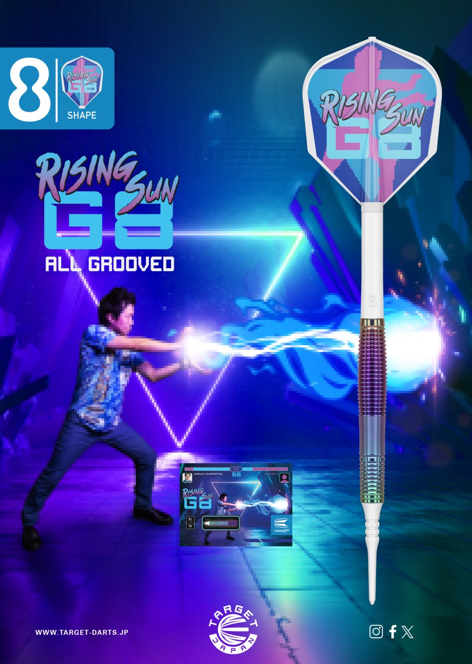 RISING SUN】G8 ALL GROOVED 90% 19.5g 2BA - HARUKI MURAMATSU