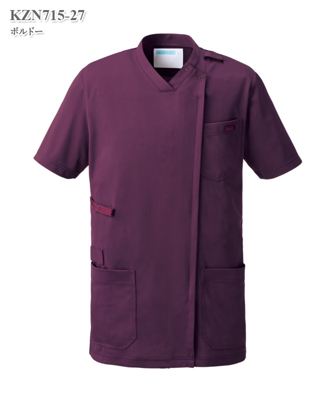男女兼用スクラブジャケット半袖[KAZEN製品] KZN715｜THS-白衣通販・販売