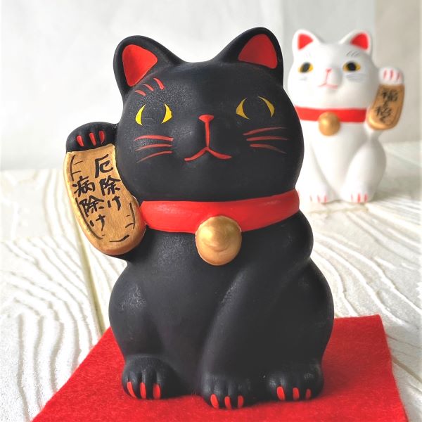 猫雑貨 置物 猫グッズ ハンドメイド 招き猫 ねこ [白黒・小判猫] 2種類