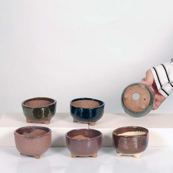 香祥 盆栽鉢 現代小鉢：祥石(二代目)ゆうき*小 丸鉢 2.5