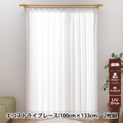 既製カーテン 『レースカーテン エコストライプレース 100cm×198cm 2枚