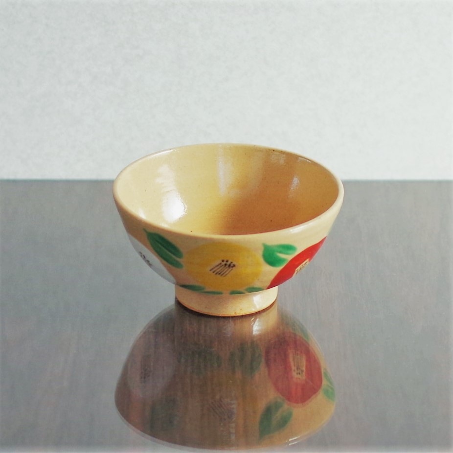 岡田華渓造椿茶碗共箱検（裏千家