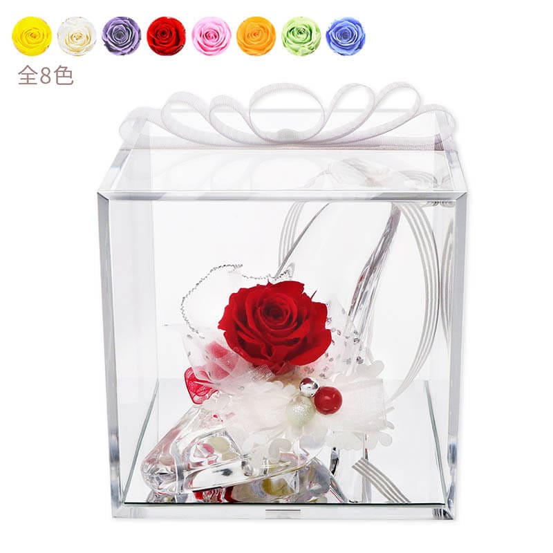 プリザーブドフラワー ガラスの靴 誕生日 推し活 プロポーズ 結婚記念