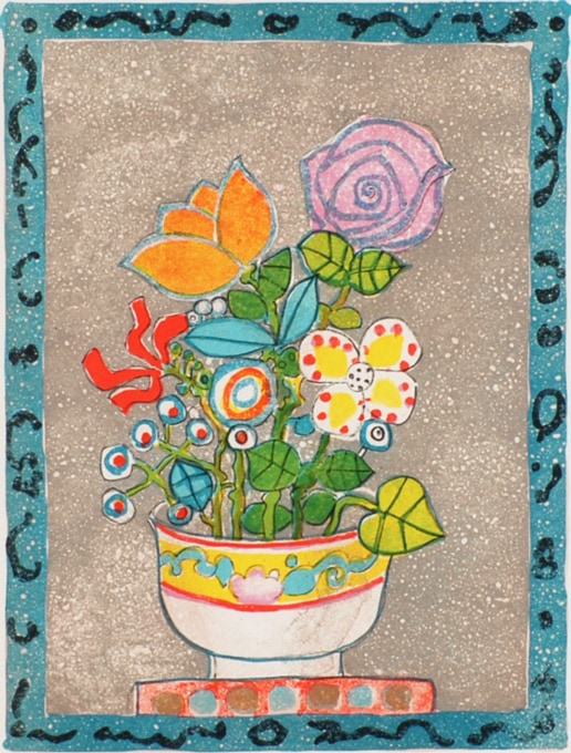 ポール・アイズピリ 「グレーの背景のピンクのバラ」 | | アトリエ