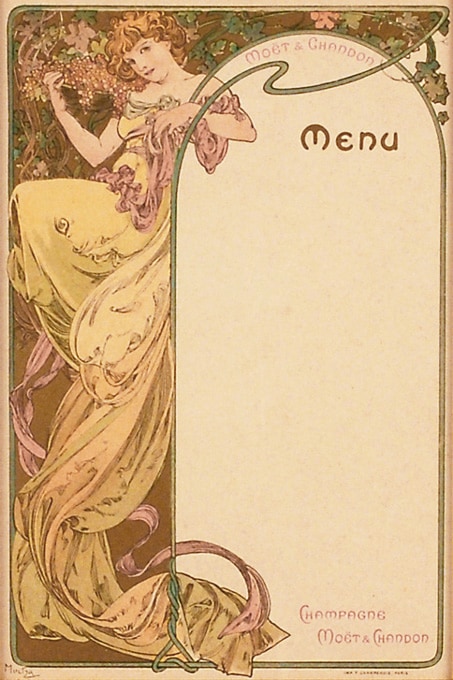 アルフォンス・ミュシャ 「モエ・エ・シャンドンのメニュー・III