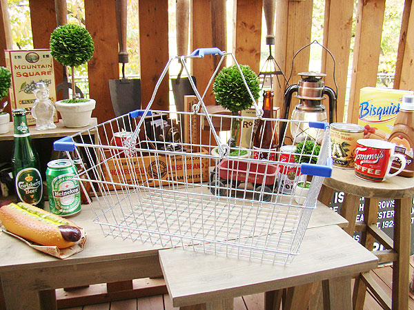 ダルトン マーケットバスケット Lサイズ （クロームボディ/ブルー）の