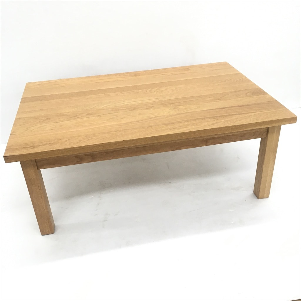 中古 人気 無印良品 無垢材ローテーブル オーク材 引き出し付き 90×60×35