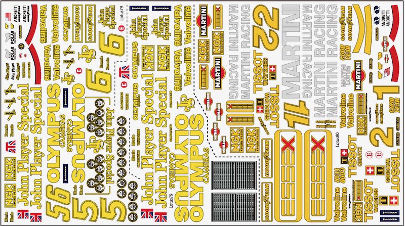AMS 8543 1/10 ラジコン用シール Lotus79などdark color