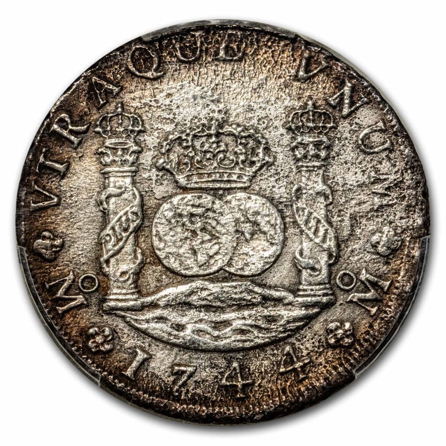 1744年 メキシコ 8レアル 銀貨 ピラードル メキシコシティ造幣局