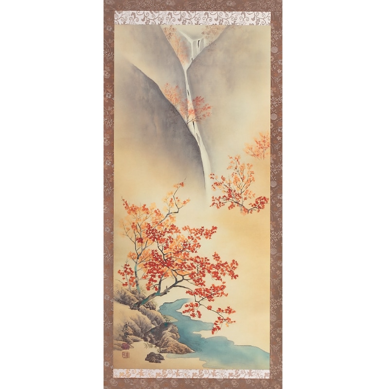 円山応挙 名作十二撰 10月 秋瀑布図 掛軸 掛け軸 : アートの友社
