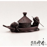 香炉/香器『高岡銅器【壱不二弐鷹参茄子香炉】銅製/正晴作』竹中銅器