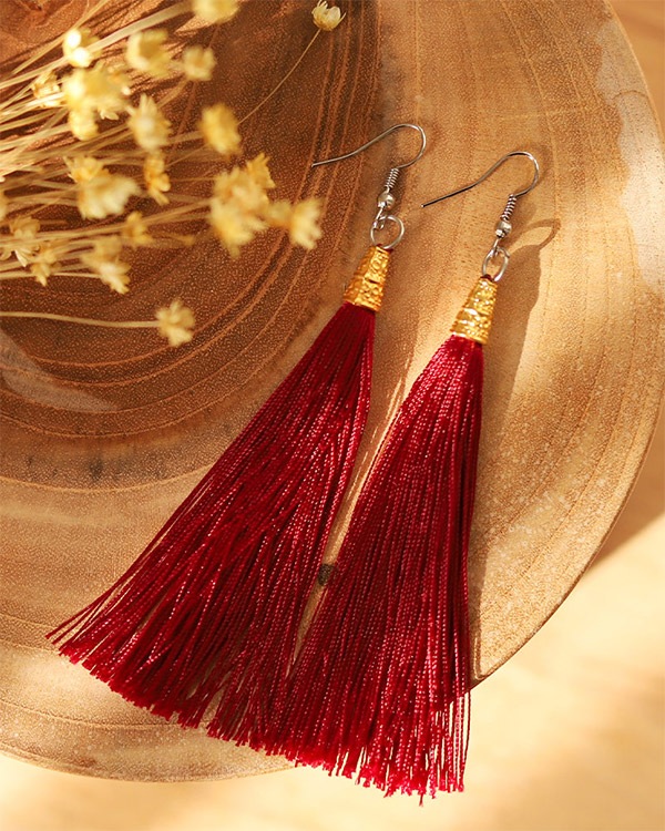 tesoro / タッセルピアス/レッド [メール便対象品]｜テソロ(tesoro