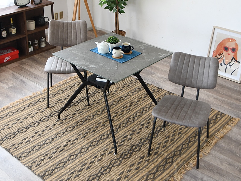 ダイニングテーブルセット 2人掛け 3点セット ガラス ガラステーブル