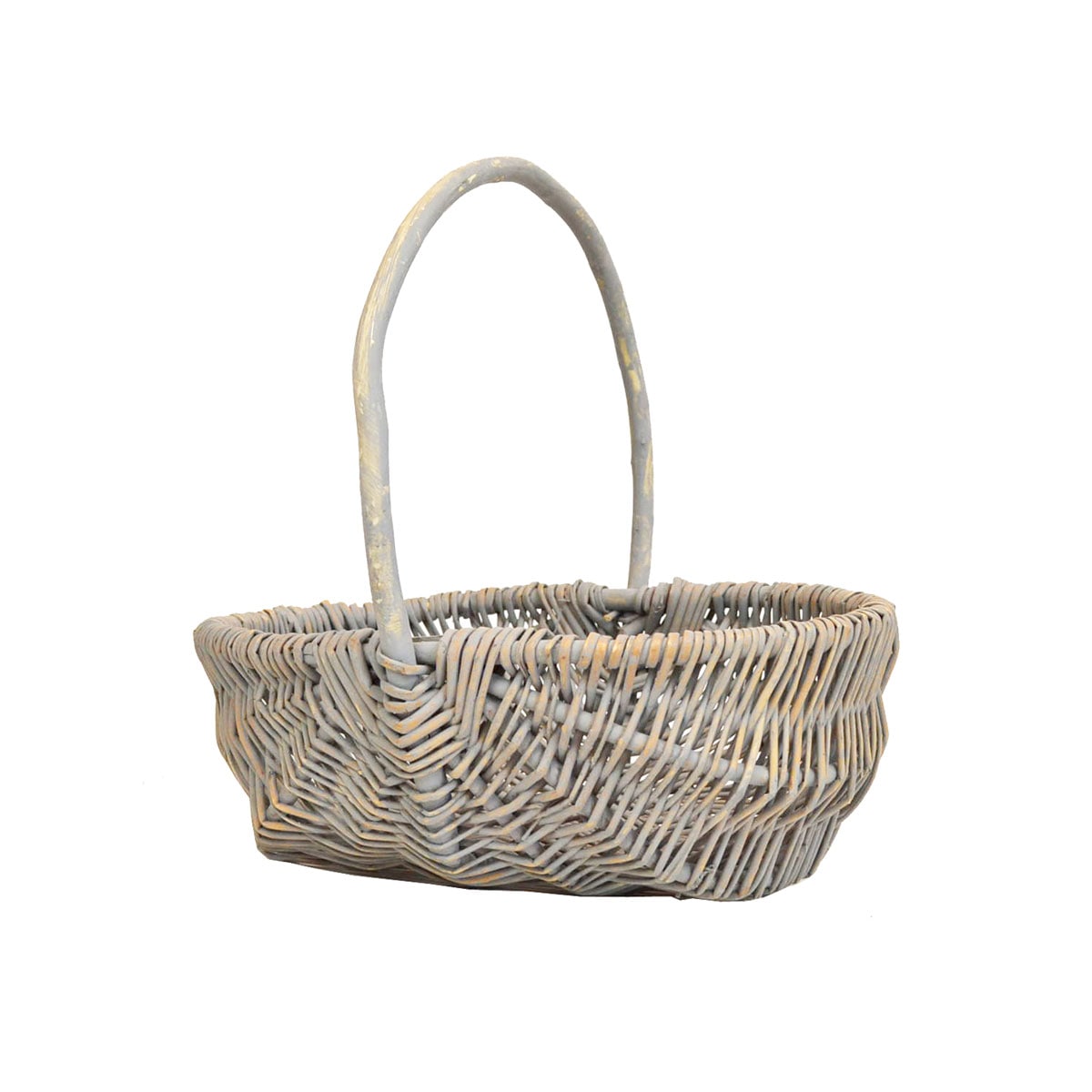 柳 アレンジかご L ライトグレー ウィローバスケット 花籠