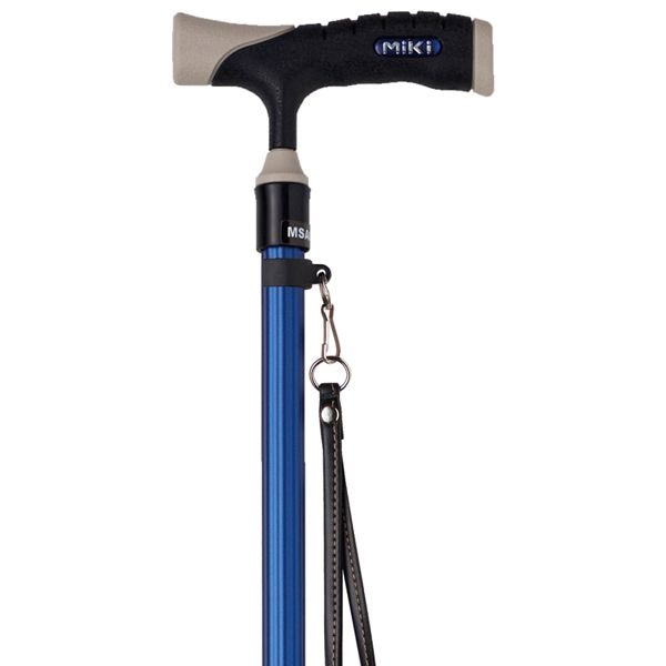 MRA-06103 ソフトグリップ 伸縮アルミ杖 スリム [ブルー]【ミキ