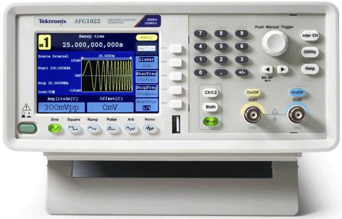 Tektronix AFG1022 2ch 任意波形発生器 25 MHz, 125 Msps, 最小周波数