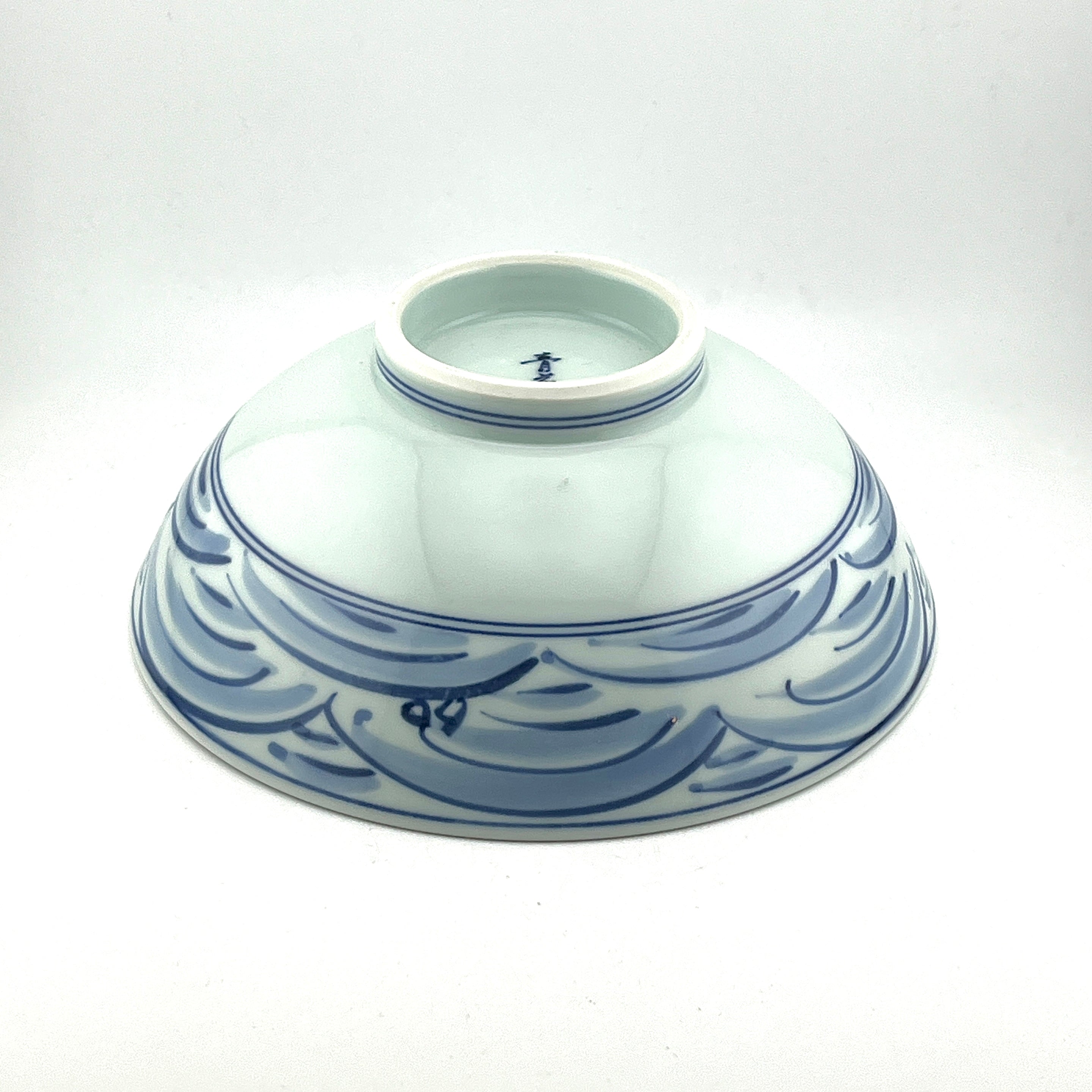 有田焼 青花 しん窯 長崎紋渕上り 江戸紋 奴だこ 6.5寸 中華丼