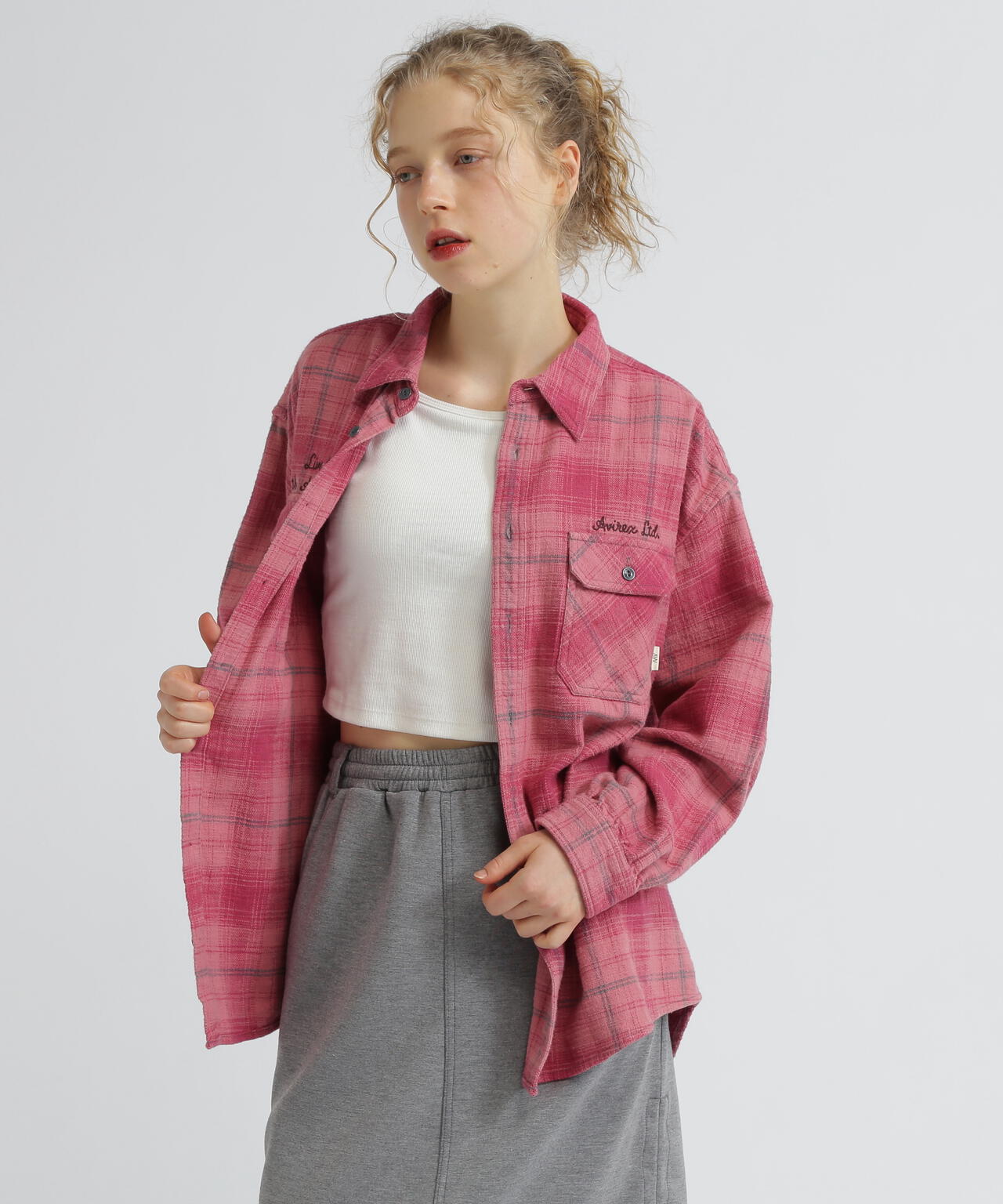 WOMAN》EMBROIDERY CHECK SHIRT/刺繍チェックシャツ | AVIREX