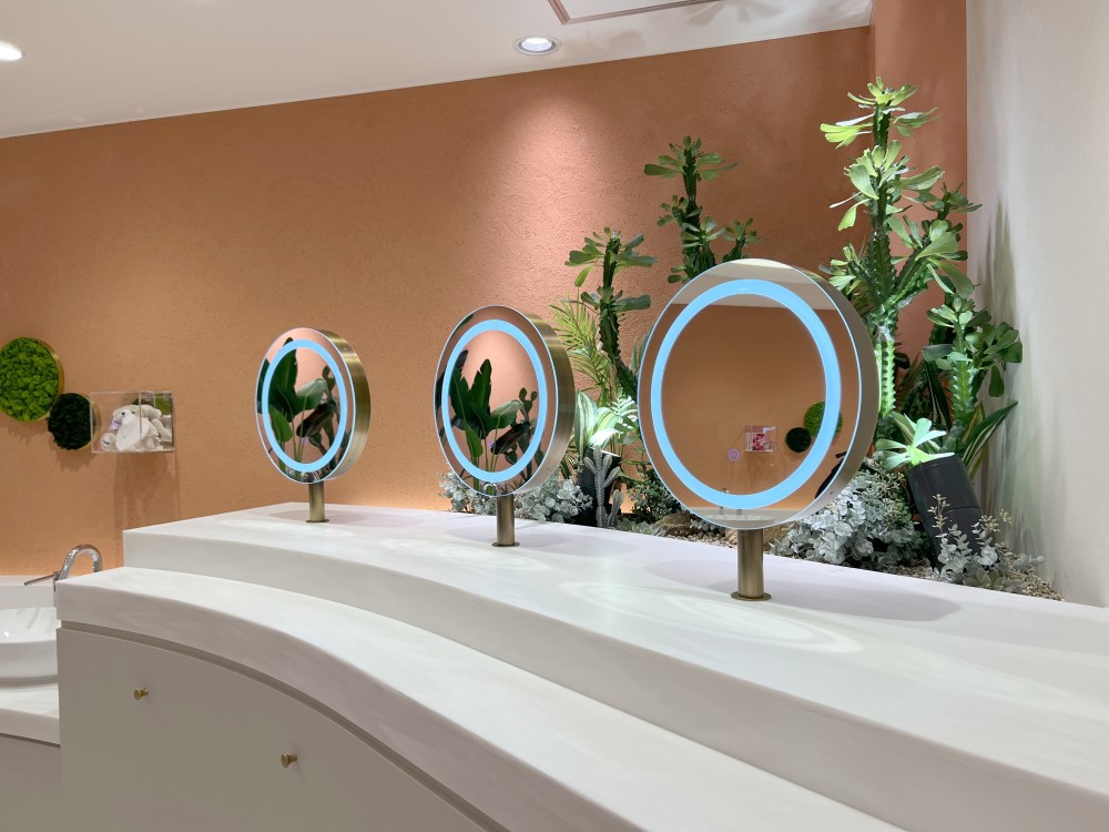 パウダールームLEDミラー LM215 お客様実例 | おしゃれな洗面ボウル