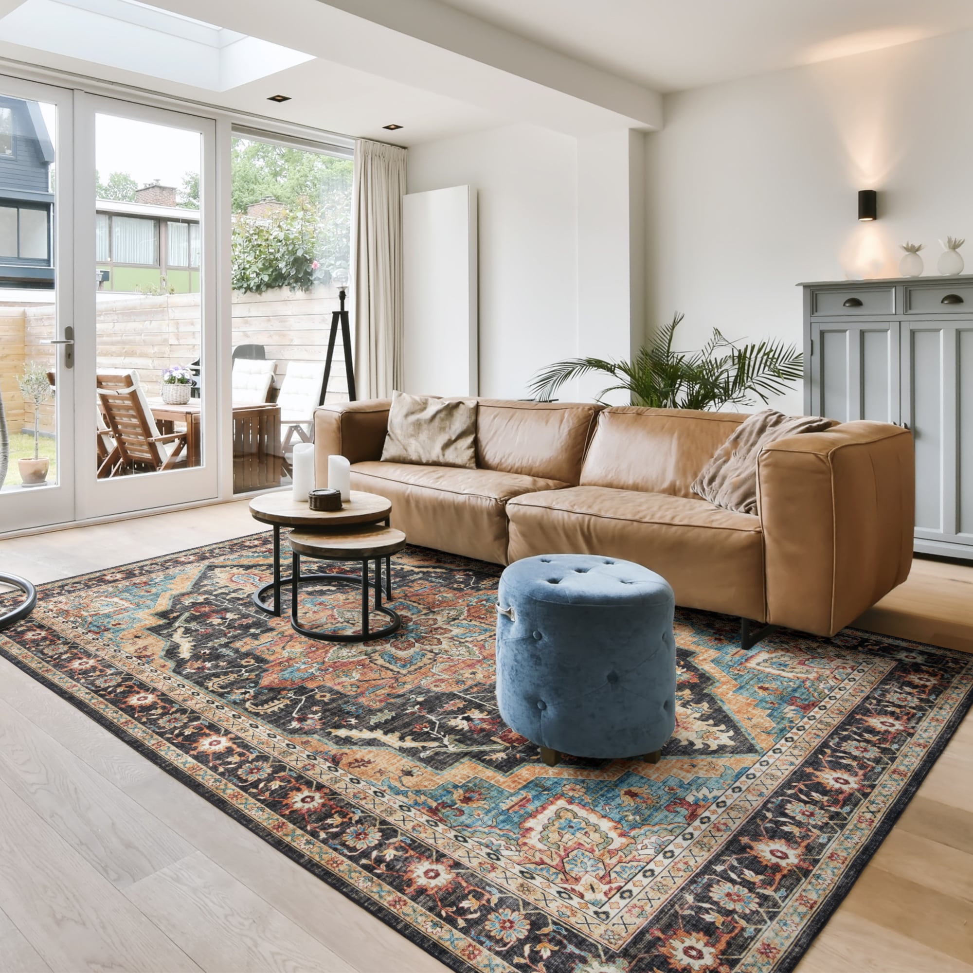 GERTMENIAN Soha 9 X 13 (ft) Black Indoor Medallion Bohemian