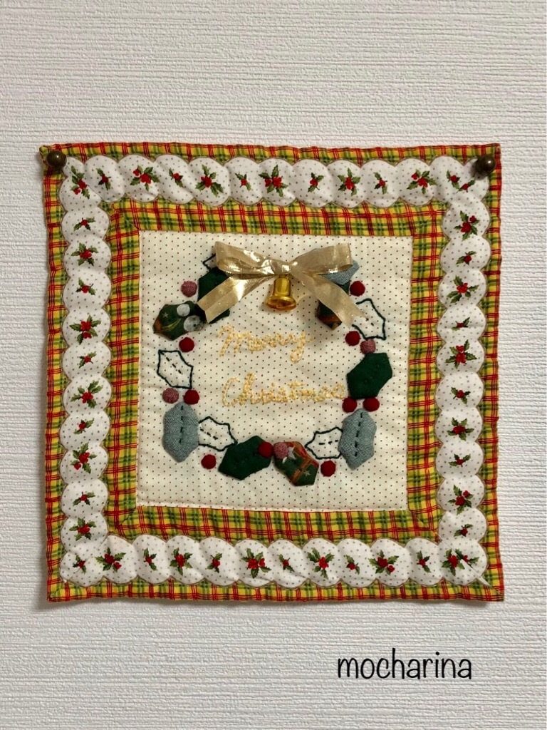 リースミニタペストリー・リース飾り作り④【花もめんのキット