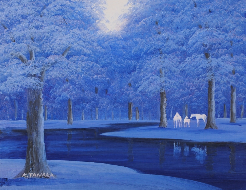 油絵の絵画で田中幸一が描いた馬の絵の油絵「希望・3」を購入