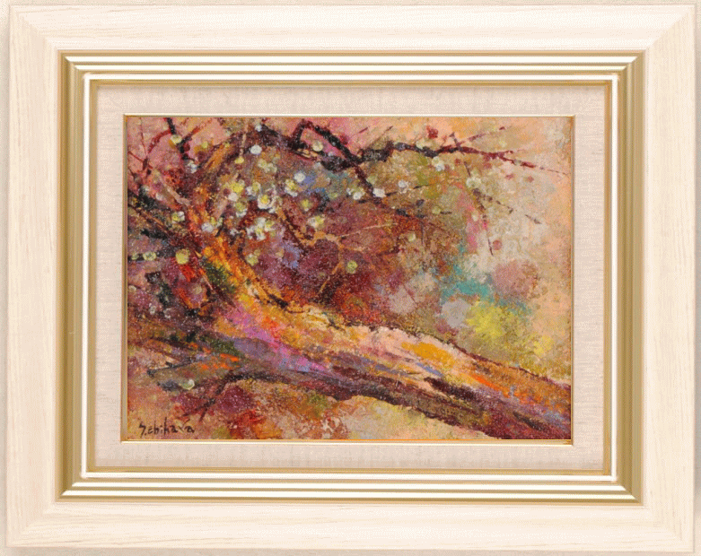 油絵の絵画で海老原昭治が描いた梅の木の油絵「梅」をご購入