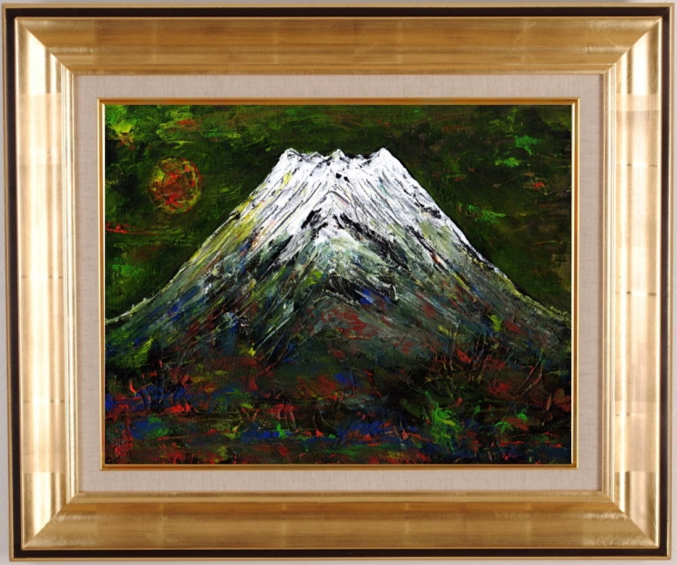 富士山の絵画をミクストメディアで描いた琳屋の富士山の絵「冨獄霊峰