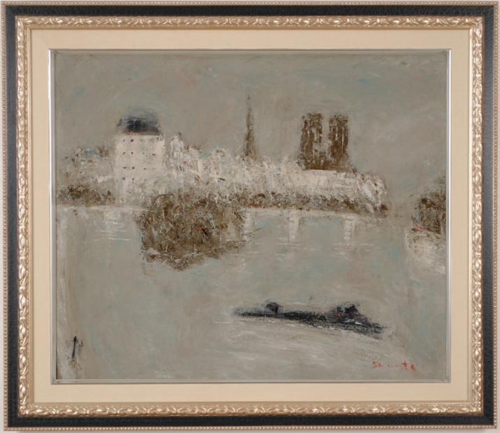 絵画の油絵で住田昭が描いたフランスの風景画「パリ」をご購入